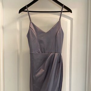 Blue Satin Bodycon Dress